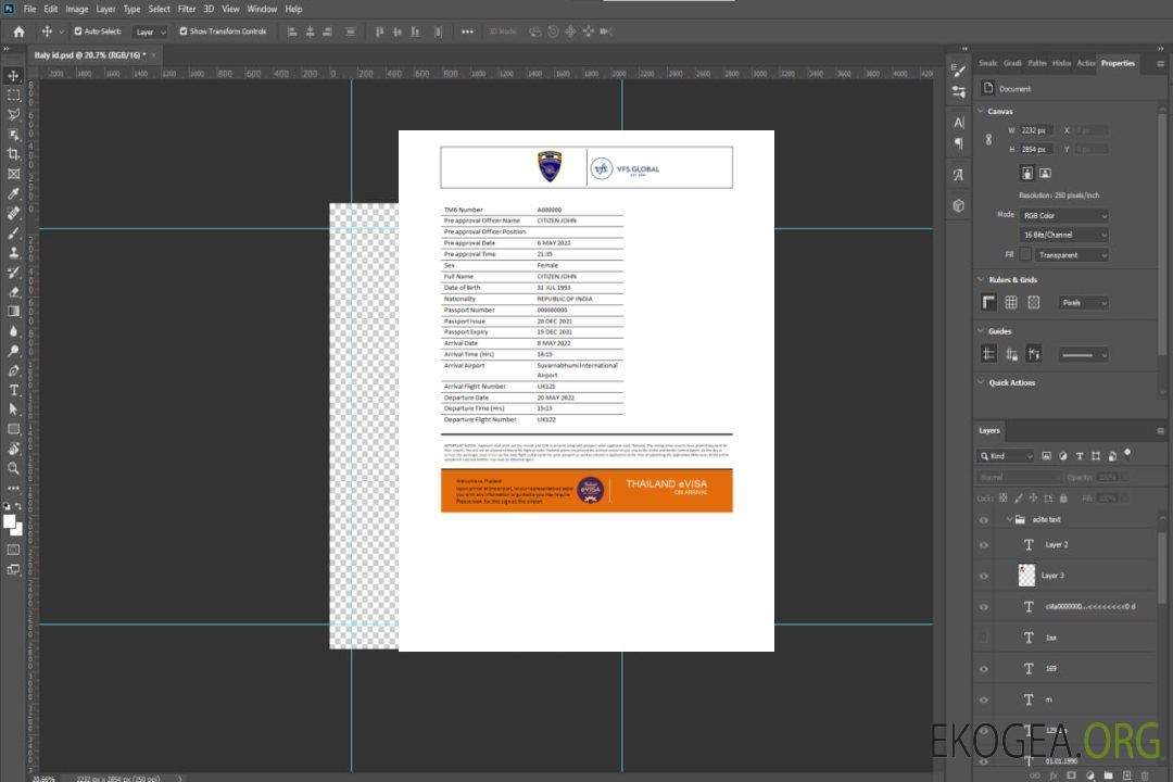 Visa électronique pour la Thaïlande en modèle Word et PDF template Visa électronique pour la Thaïlande en modèle Word et PDF template